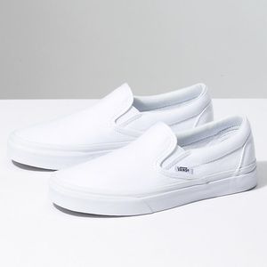 White Slip On Vans